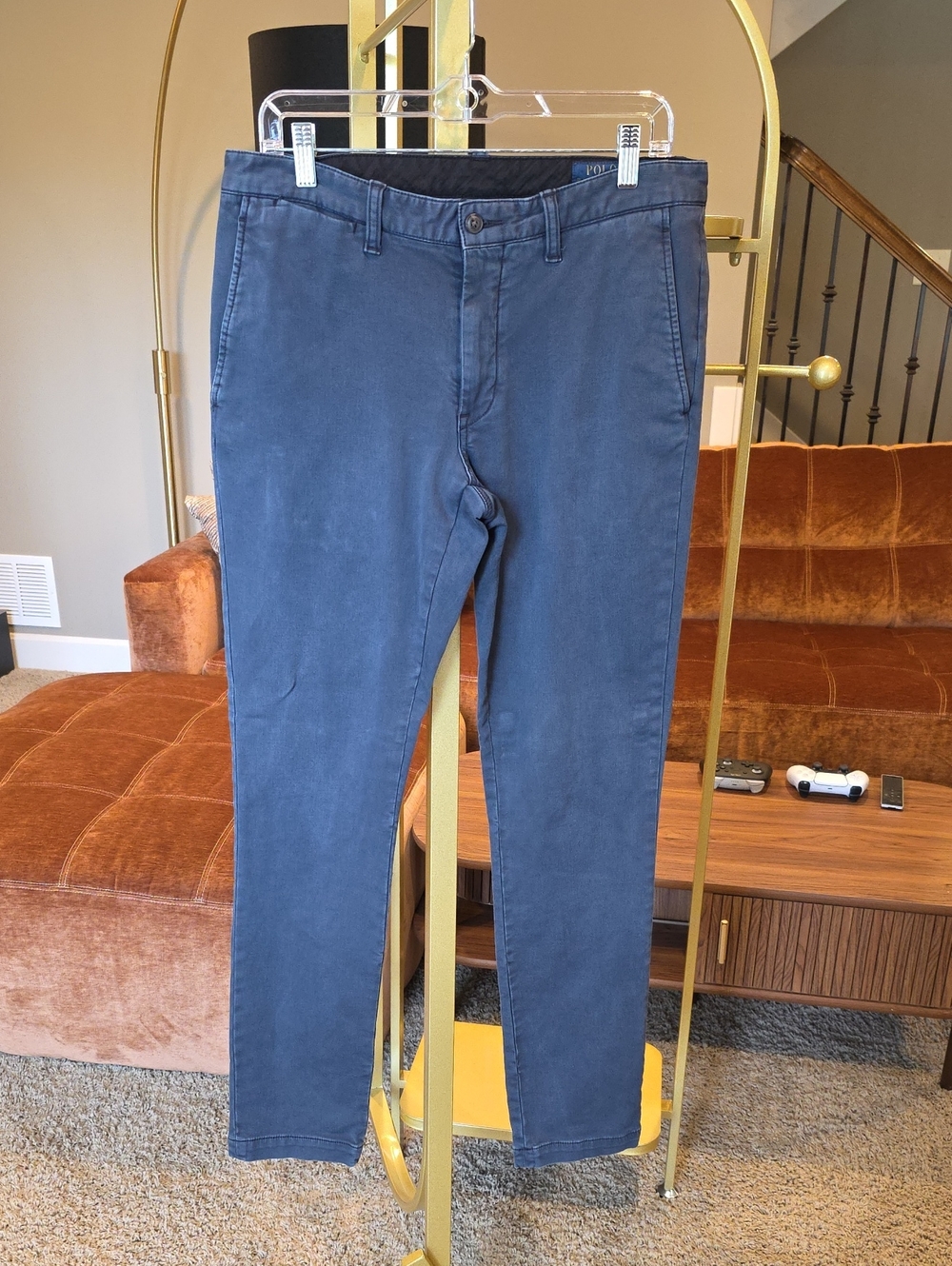 Polo Men's Blue Chino Pants - Classic Straight Fit